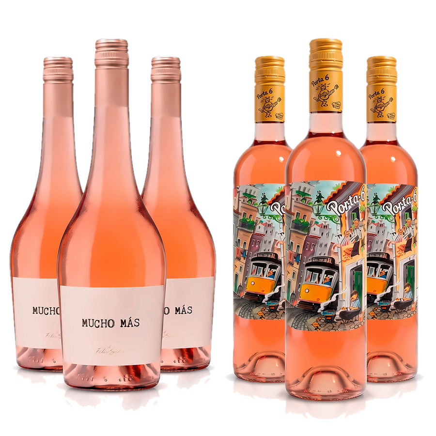 Mucho Más Rosé vs Porta 6 Rosé 12 Bottles Case
